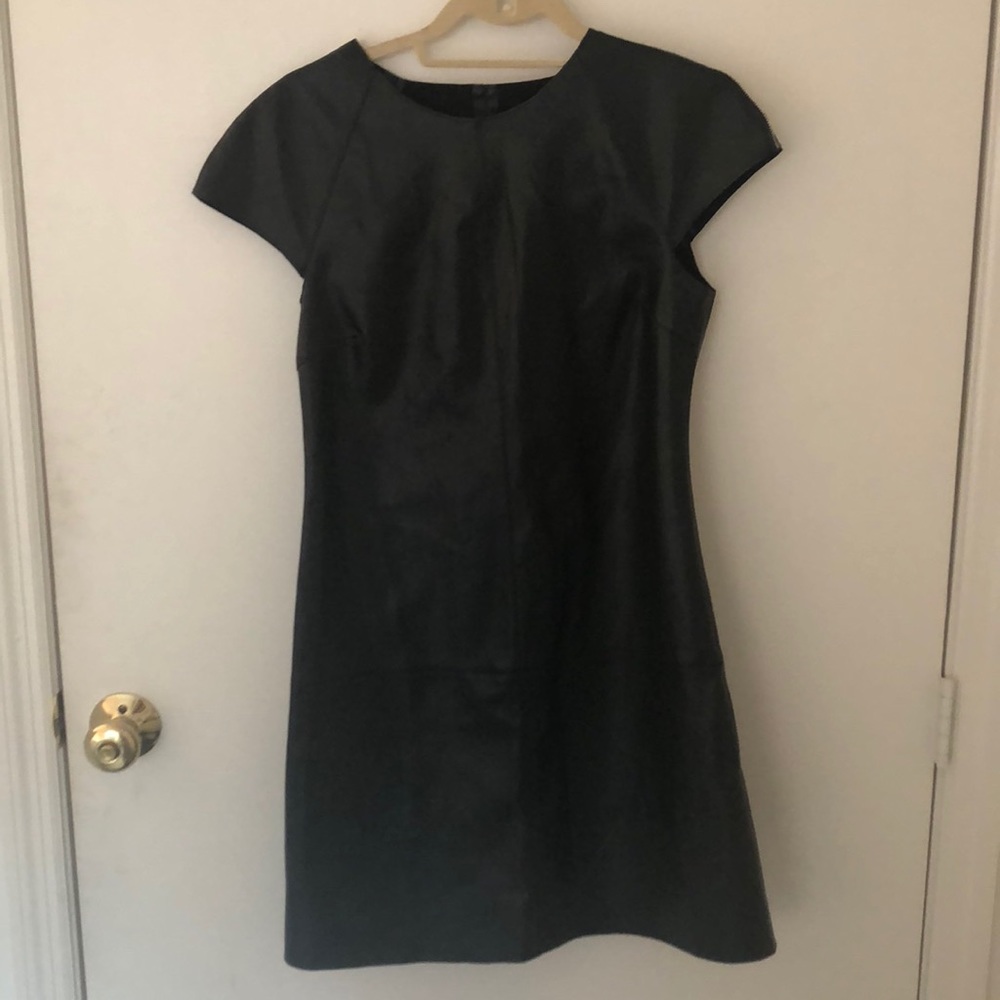 Black faux leather dress